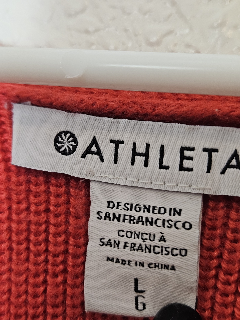 Athleta Hanover Refined V-Neck Sweater Coral Women's Large - Picture 4 of 8